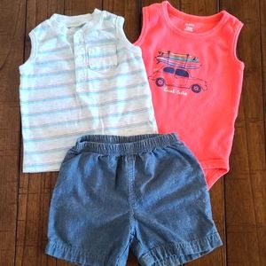 Carter's, 3 Piece, Local Cutie Short Set, 12 Months
